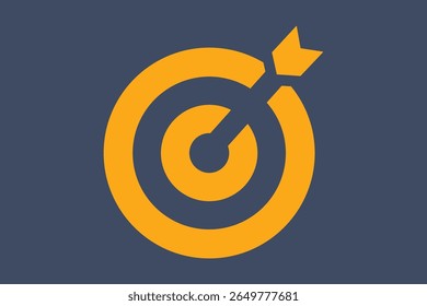 Flat illustration of a yellow target with an arrow, symbolizing precision, success, and focus.