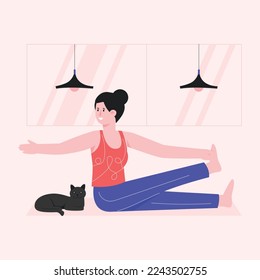Ilustración plana del yoga