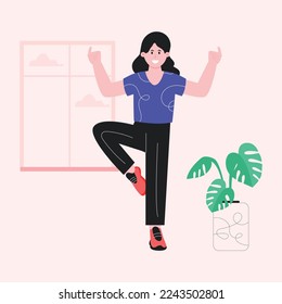 Ilustración plana del yoga