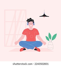 A flat illustration of yoga