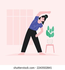 Ilustración plana del yoga