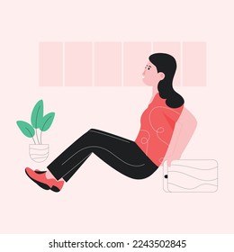 Ilustración plana del yoga