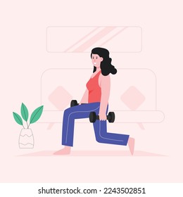 Ilustración plana del yoga