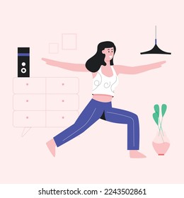 A flat illustration of yoga