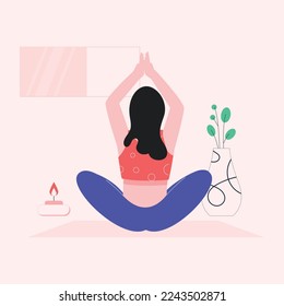 Ilustración plana del yoga