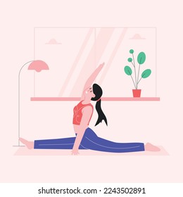 A flat illustration of yoga