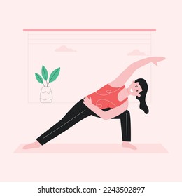 Ilustración plana del yoga