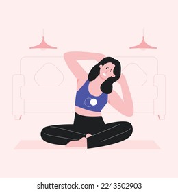 Ilustración plana del yoga