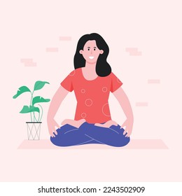 A flat illustration of yoga