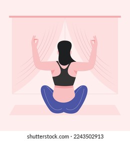 A flat illustration of yoga
