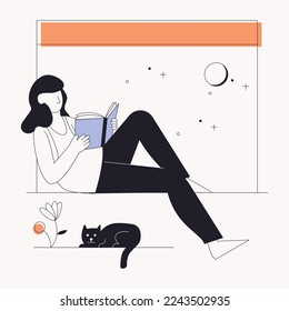 Ilustración plana del yoga