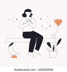 Ilustración plana del yoga