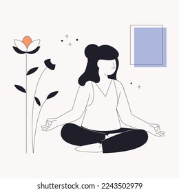 A flat illustration of yoga