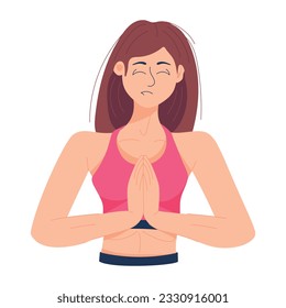 Ilustración plana de una pose de yoga 