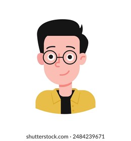 Ilustración plana de avatar de niño joven