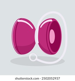 Flat illustration yoyo game, playing yoyo, double style