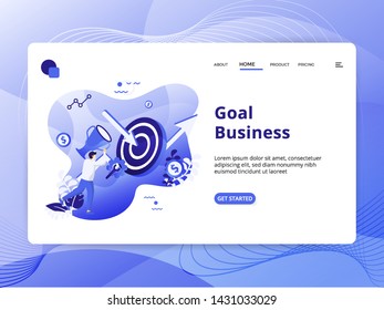 Flat Illustration's Business Goals, the concept of men carrying trophies, can be used for landing pages, web, ui, banners, templates, backgrounds, flyers, posters - Vector