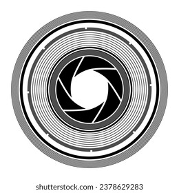 Flat Illustrations Camera Lenses in White Background