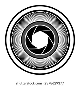 Flat Illustrations Camera Lenses in White Background