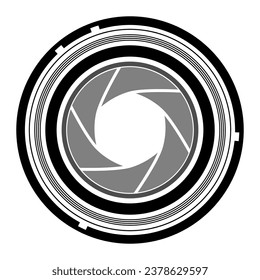 Flat Illustrations Camera Lenses in White Background
