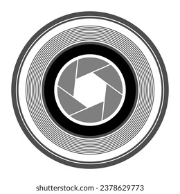 Flat Illustrations Camera Lenses in White Background