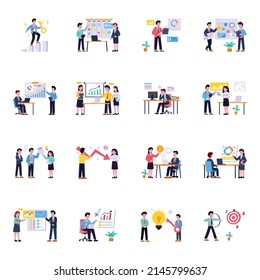 Flat Illustrations of Collaborative Work

