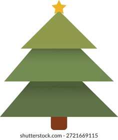 Ilustraciones planas de Navidades decoradas
Árbol con estrella amarilla