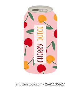 Flat illustrations of fruit juice and beverage containers with colorful labels. Summer cold and soft drinks