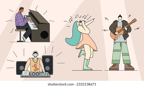 Flat illustrations that tell a story.