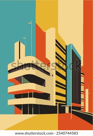 Flat illustrations, urban background. Estate, facades of residential buildings. Vertical orientation. Flat illustrations, urban background. Vector set for c Vector set for covers, prints, banners
