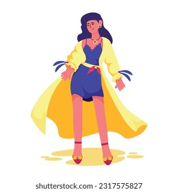 Ilustraciones planas de una niña 