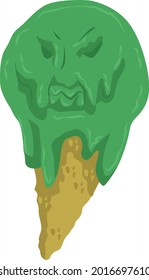 a flat illustratiosn monster ice cream for mascot, character, hallowen, and many more