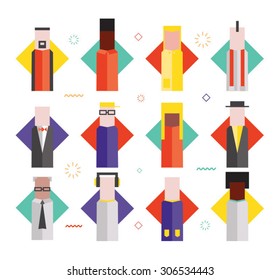 Flat illustrative vector characters 