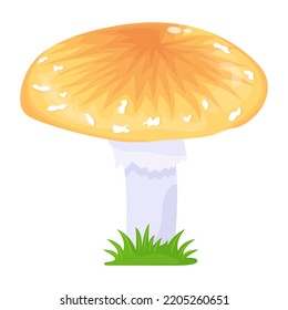 A flat illustrative vector of mushroom 