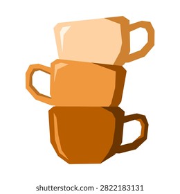 flat illustraton of mug stack