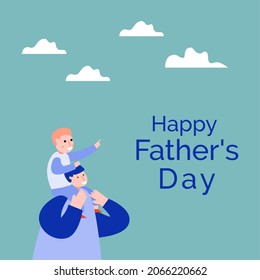 flat illutration of Father's day, happy father's day