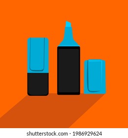 flat ilustraion of stationery,include file editable