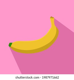 flat ilustration of banana,in pink background colors