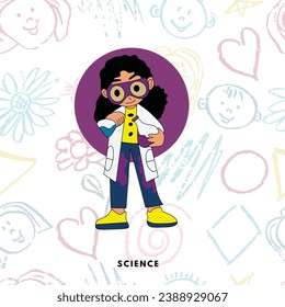 Flat Ilustration Of Children Doing Scientific Experiments Vector