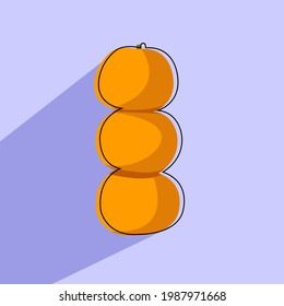 flat ilustration of orange,overlapping each other