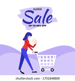 flat ilustration sale banner template vektor