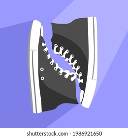 Flat ilustration of shoes,include editable file