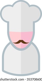 flat image of chef with a mustache