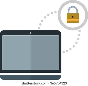 flat image with computer protection. EPS 10