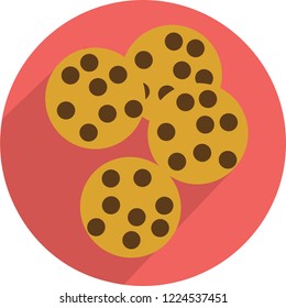 flat image of cookies on a cirle with a plain white backgroud