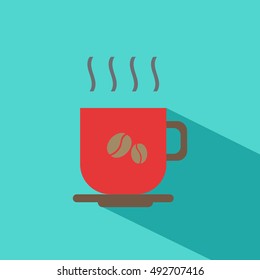 flat image of a cup of hot chocolate top view