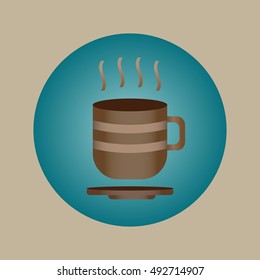 flat image of a cup of hot chocolate top view