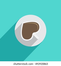 flat image of a cup of hot chocolate top view