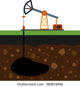 flat image of derrick and oil field