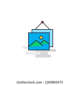 Flat Image frame Icon. Vector
